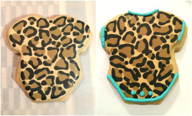 Leopard Onesie Baby Shower Cookies